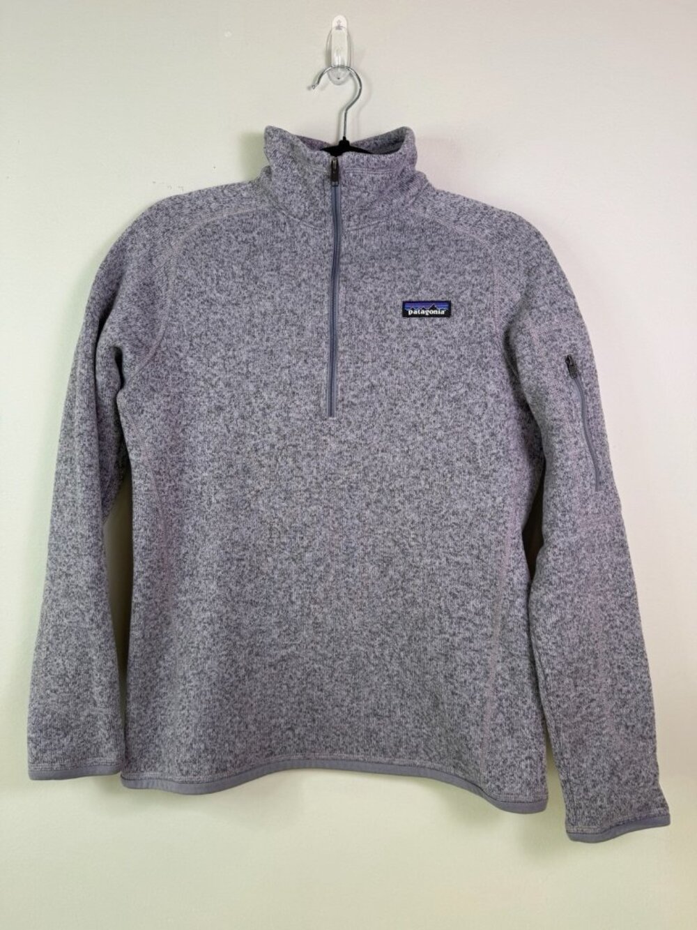 Patagonia Womens Better Sweater 1/4 Zip Fleece Pullover Purple Gray M